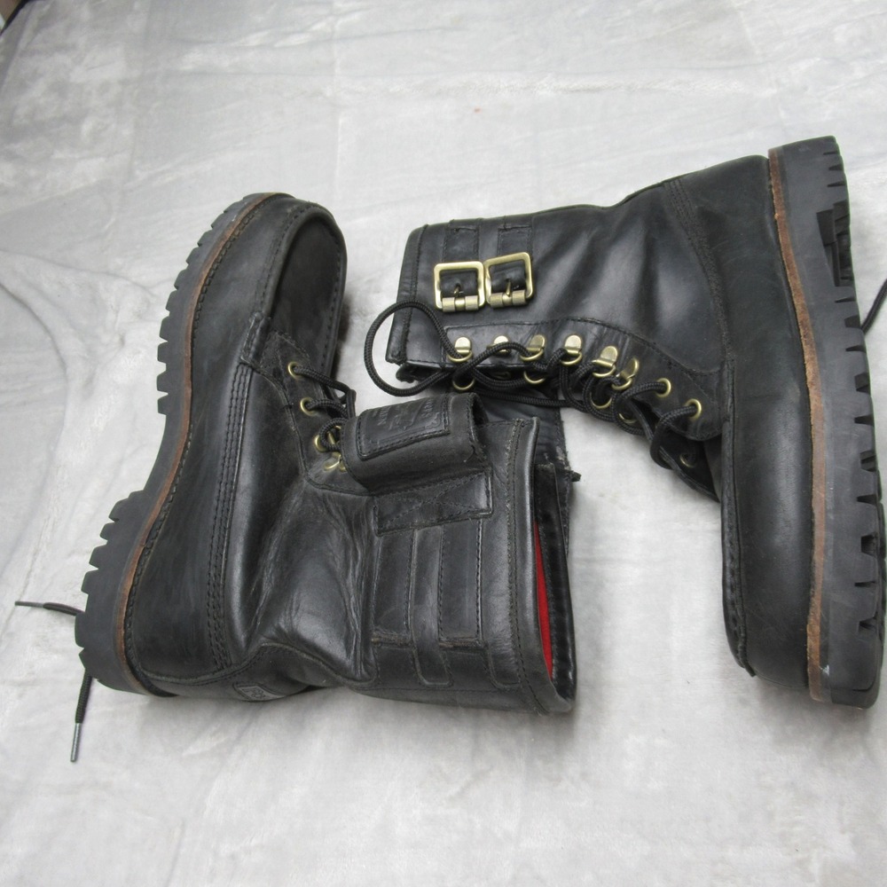 Polo Ralph Lauren Mens 9.5D Wolcott Boots BLK Leather Buckle Work Combat Ranger - Picture 6 of 16